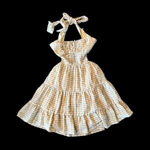 Cotton Candy LA Pinafore Style Cottagecore Fully Lined Strapless Mini Dress  S